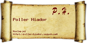 Poller Hiador névjegykártya